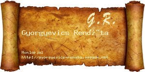 Gyorgyevics Renáta névjegykártya